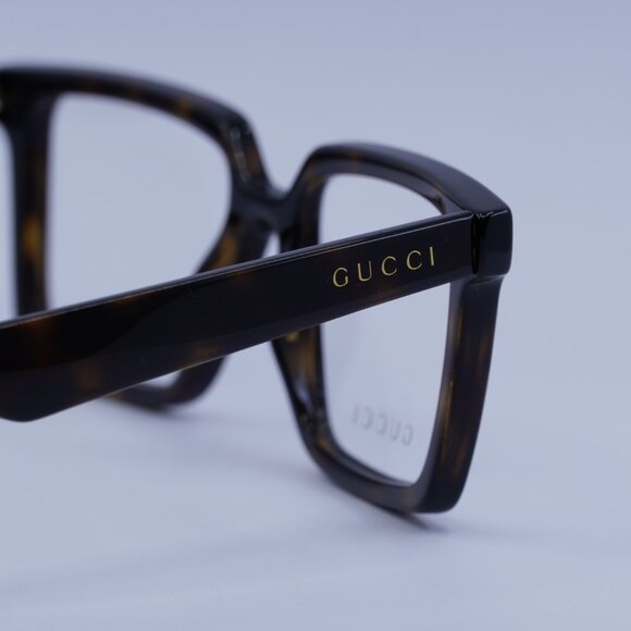 Gucci GG1540O 002 Eyeglasses Dark Havana 52mm Square Frame - Picture 4 of 9